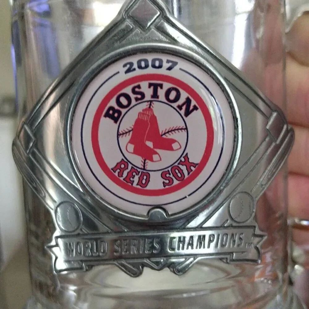 2007 MLB Boston Red Sox World Series 16oz Glass Beer Mug NWT - Picture 9 of 11